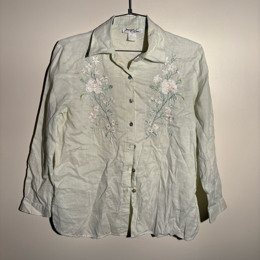 Vintage Jennifer Eden Embroidered Button Down Shirt